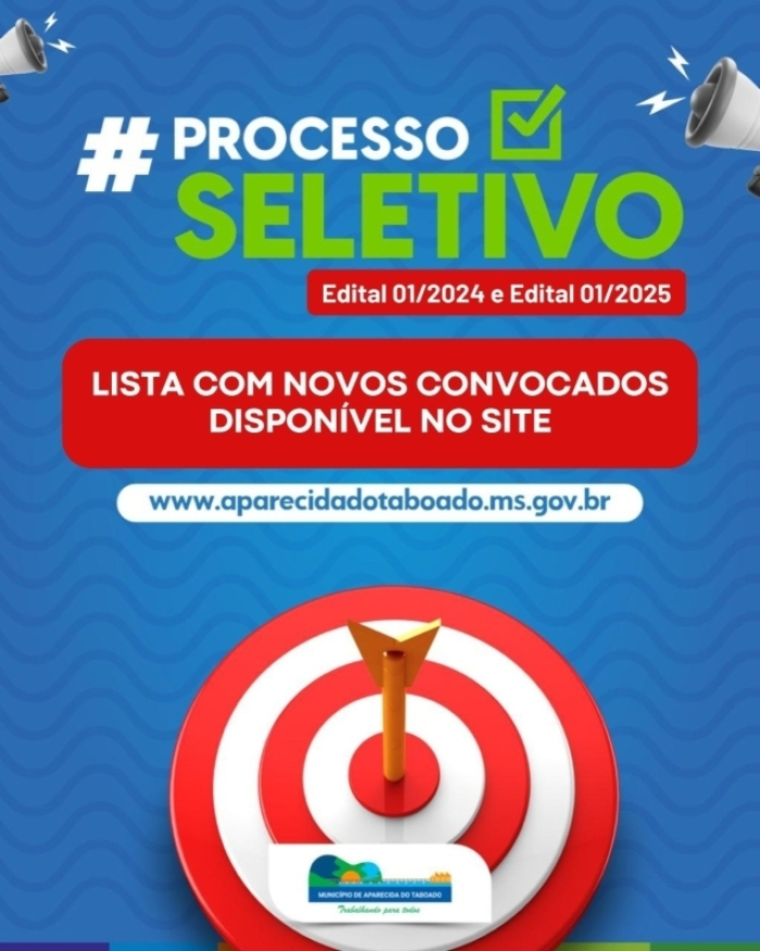 Mais um chamamento para os Processos Seletivos 01/2024 e 01/2025